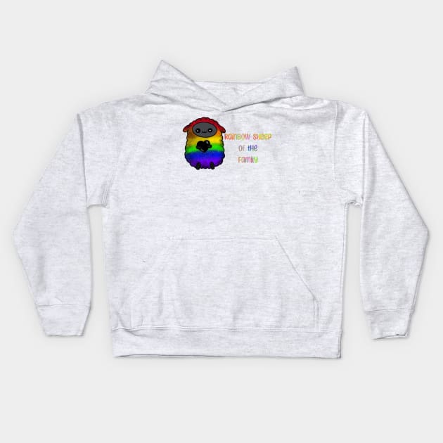 Rainbow Sheep of the Family Kids Hoodie by Raidyn